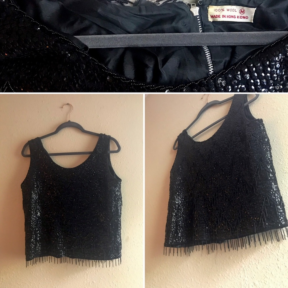 Vintage Beaded Crop Top